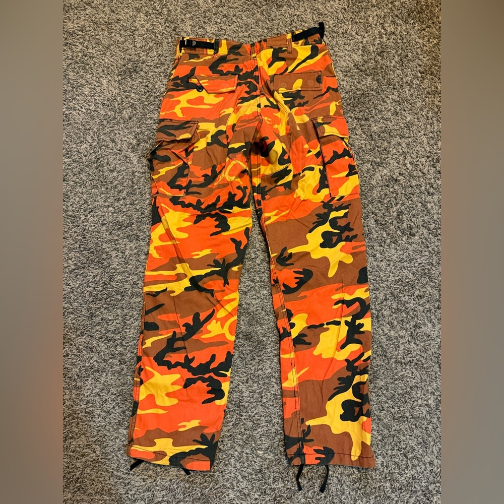 Orange Camo Cargo Pants